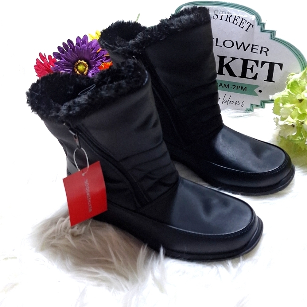 NWT Weatherproof brand ankle winter boots. 8.5, black